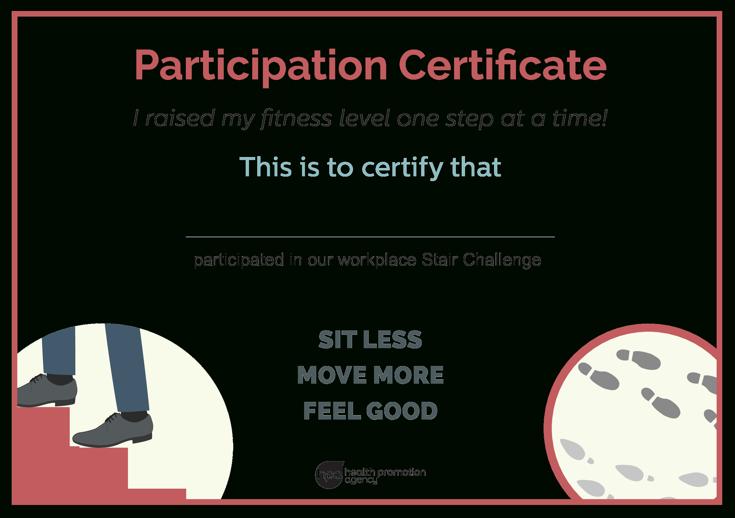 Fitness Participation Certificate | Templates At Regarding Promotion Certificate Template