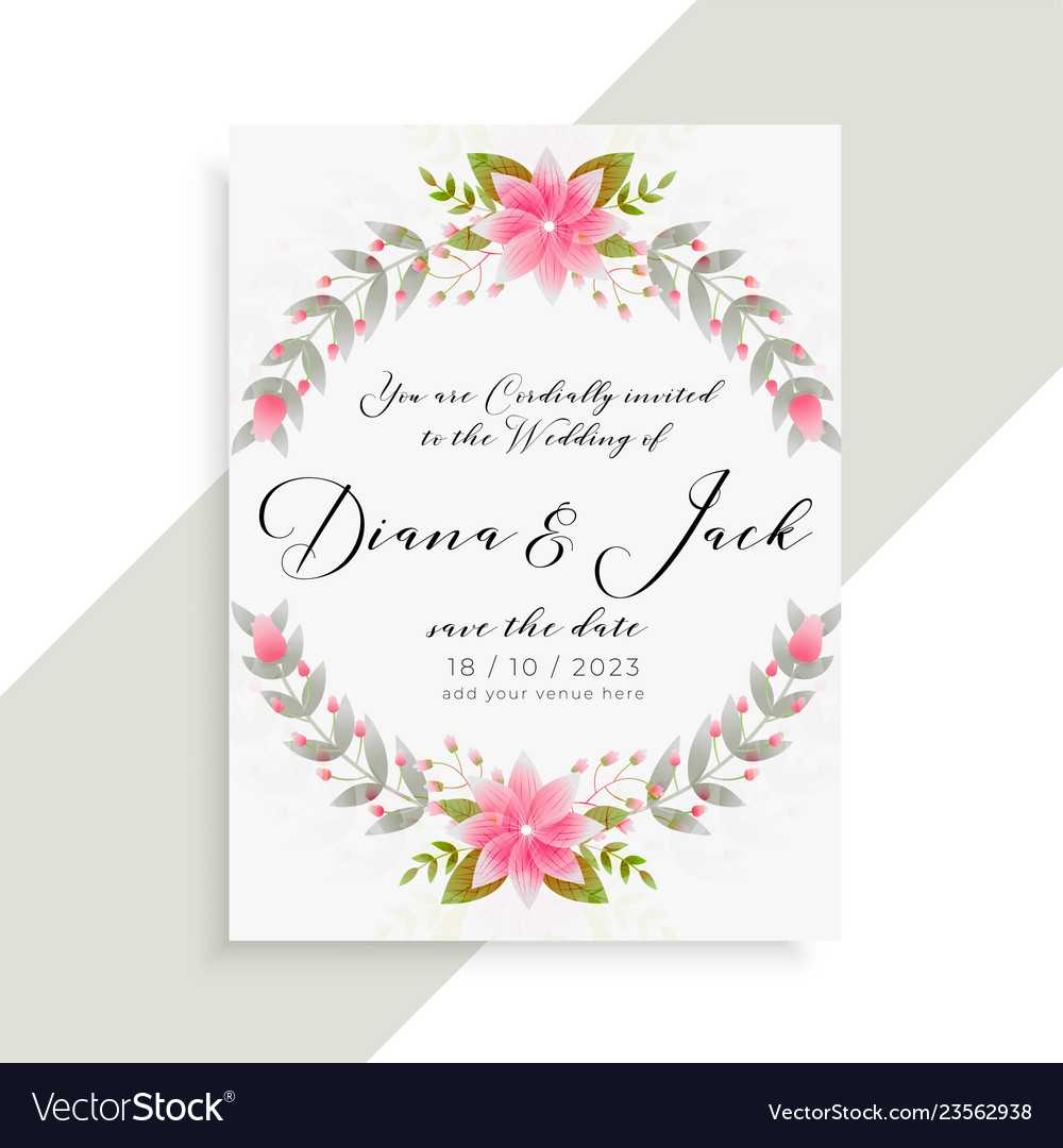 Floral Wedding Invitation Card Elegant Template Throughout Invitation Cards Templates For Marriage