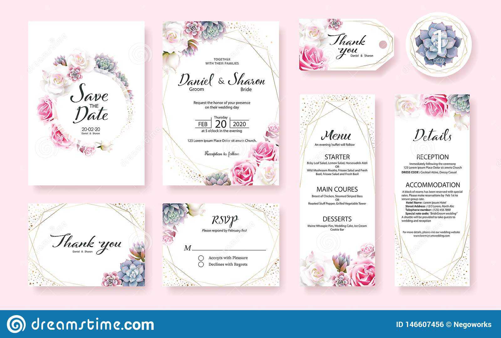 Floral Wedding Invitation Card, Save The Date, Thank You Pertaining To Table Reservation Card Template