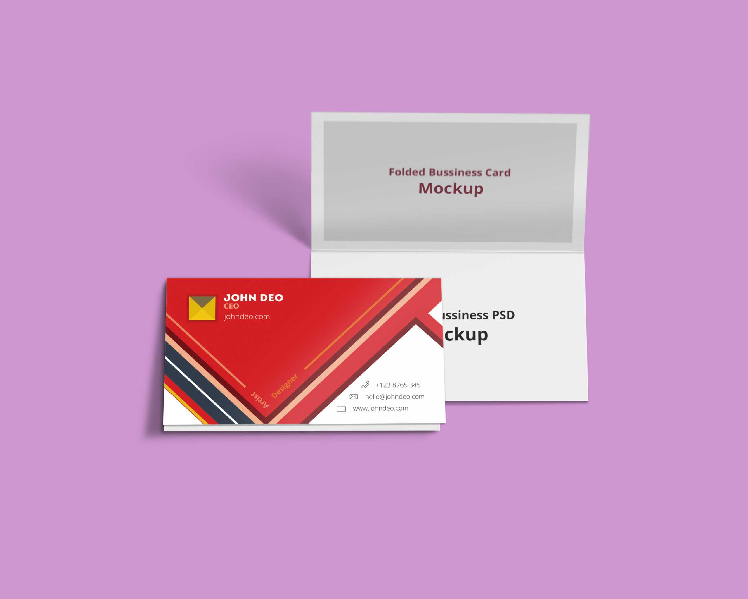 Folded Business Card Psd Mockup – Creativecrunk Inside Fold Over Business Card Template