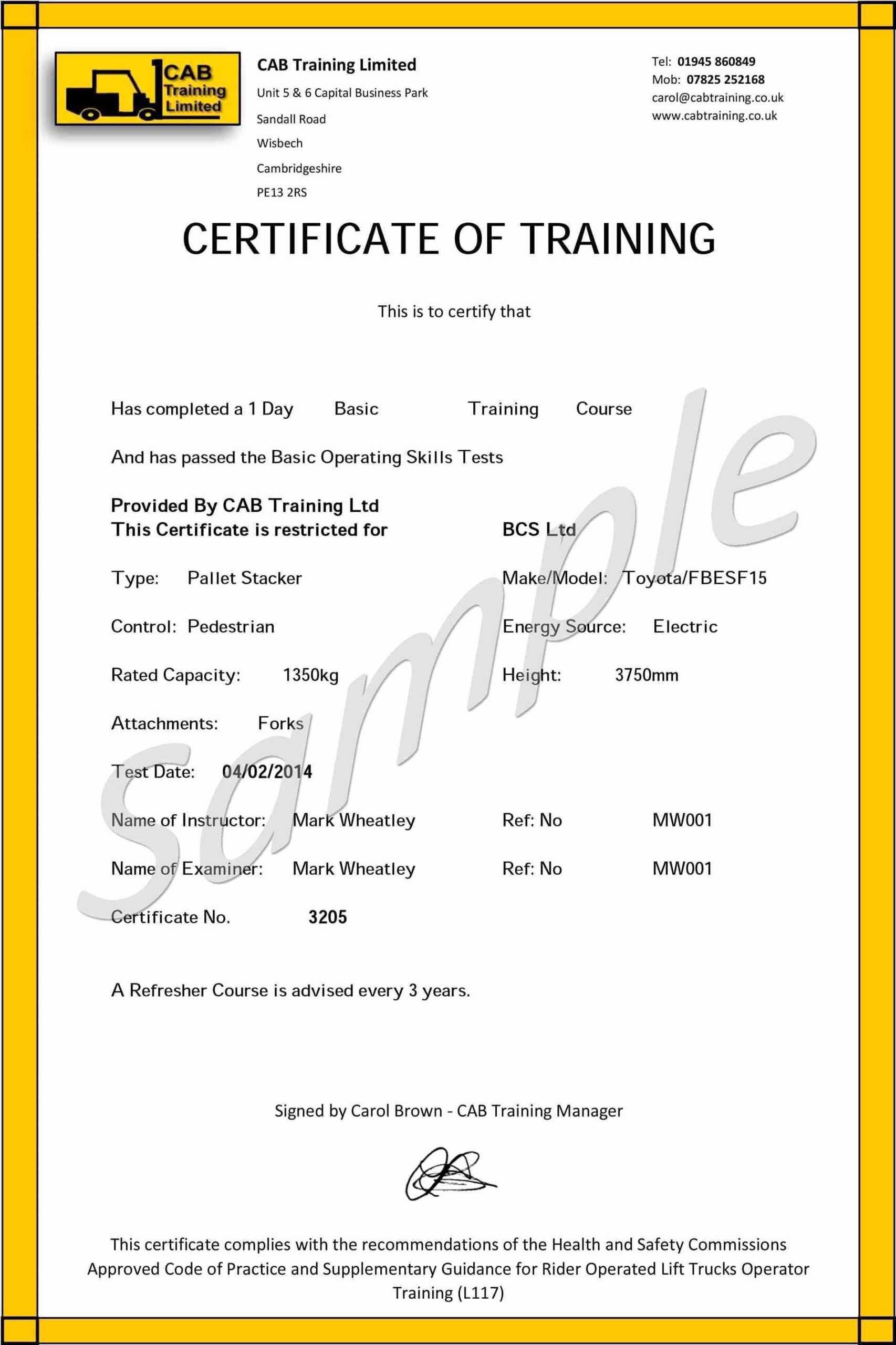 Forklift Operator Card Template – Carlynstudio Pertaining To Forklift Certification Template