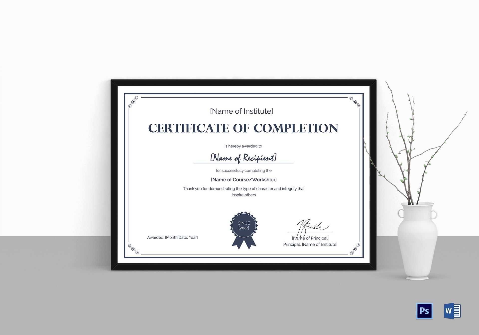 Formal Completion Certificate Template Regarding Mock Certificate Template