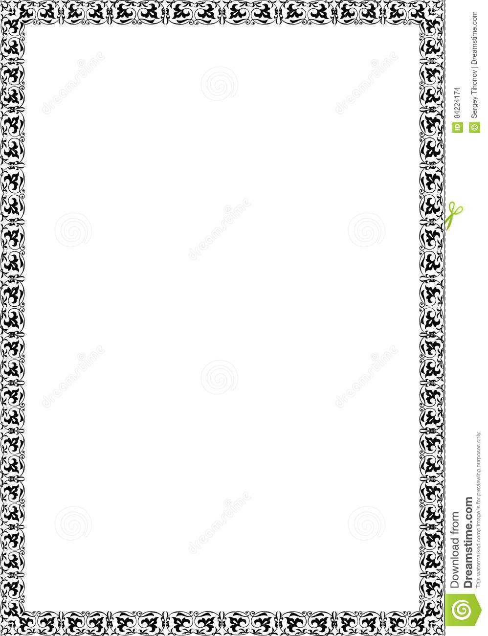 Frame Blank Template For A Certificate Stock Illustration Pertaining To Certificate Of License Template