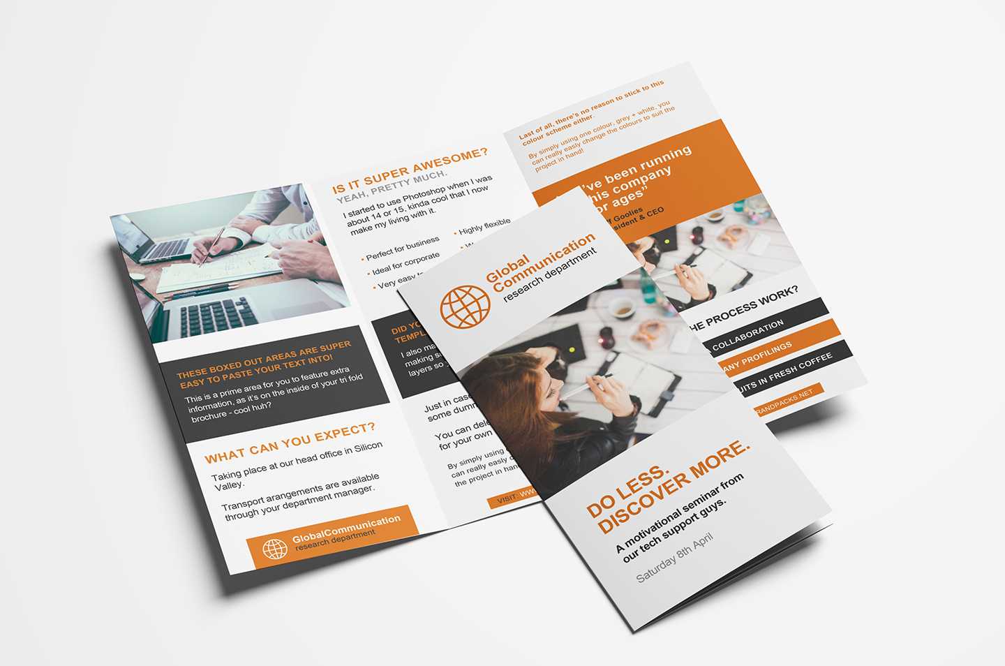 Free 3 Fold Brochure Template For Photoshop & Illustrator For Three Panel Brochure Template