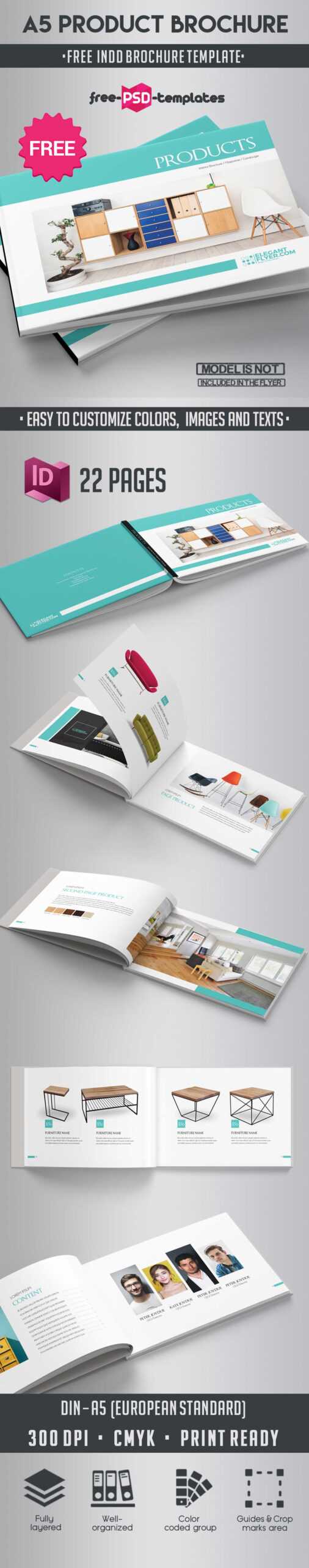 Free A5 Product Catalog Brochure Indd Template | Free Psd Inside Product Brochure Template Free