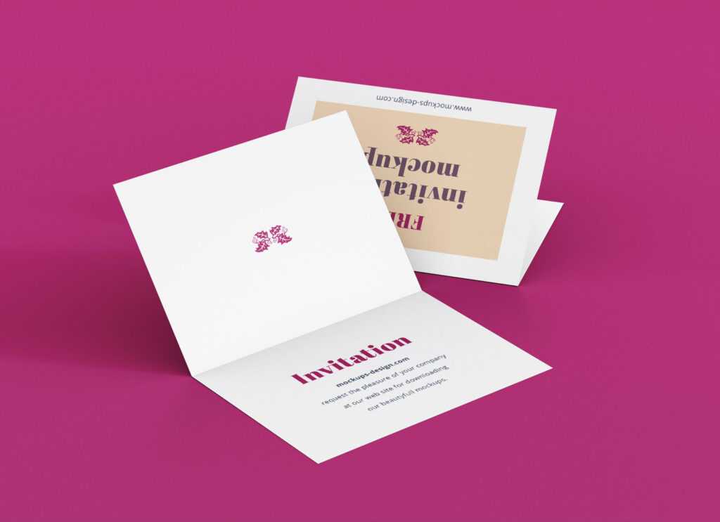 Download Free A7 Bi-Fold Greeting / Invitation Card Mockup Psd Set ...