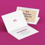 Free A7 Bi Fold Greeting / Invitation Card Mockup Psd Set Within Card Folding Templates Free