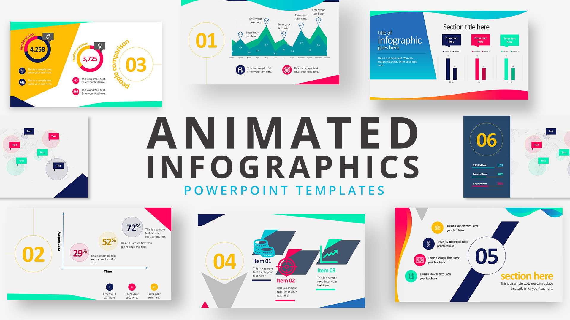Free Animated Editable Professional Infographics Powerpoint Template With Regard To Powerpoint Animation Templates Free Download