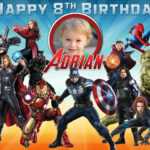 Free Avengers Birthday Tarpaulin | Dioskouri Designs Pertaining To Avengers Birthday Card Template
