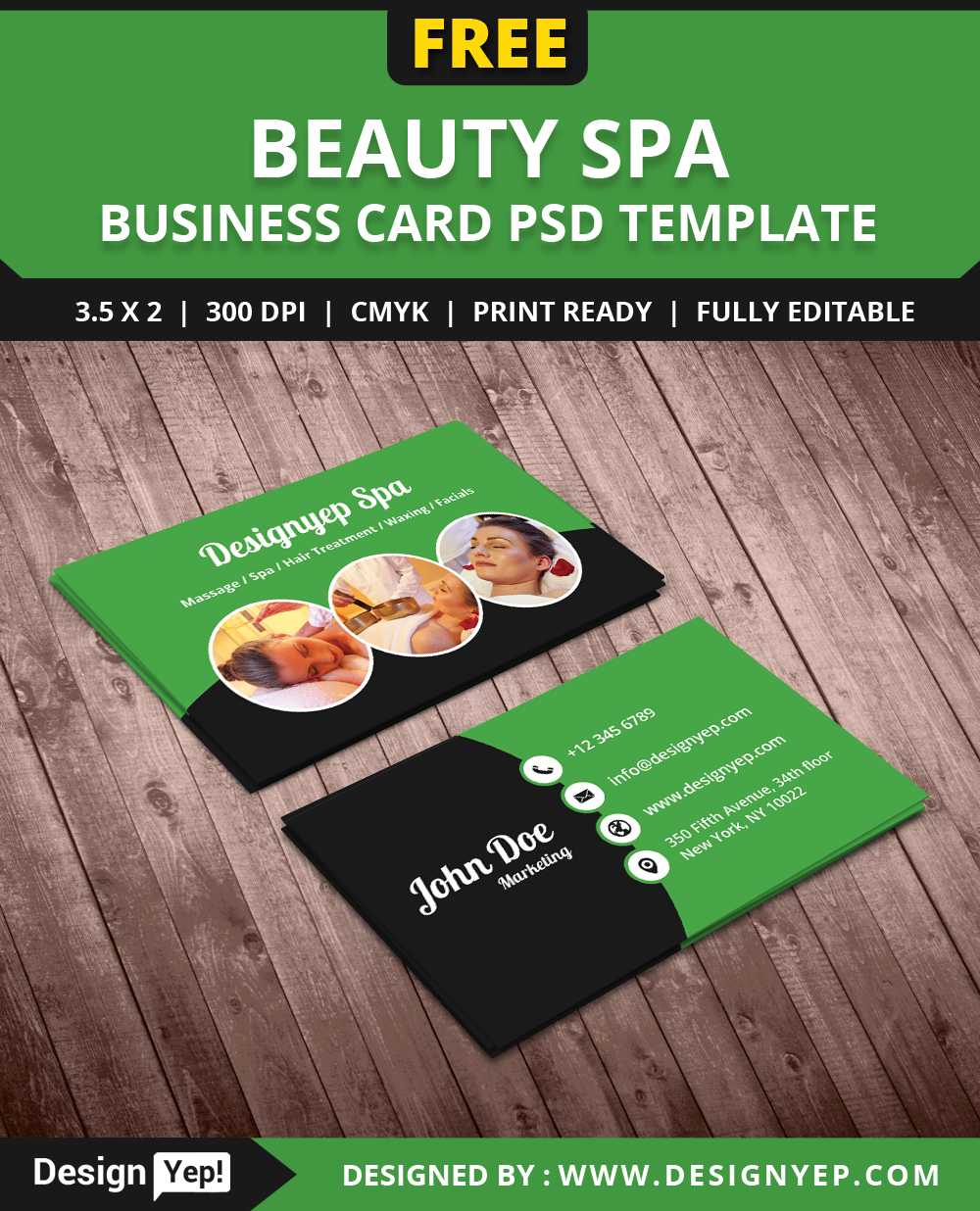 Free Beauty Spa Business Card Psd Template – Designyep Throughout Massage Therapy Business Card Templates