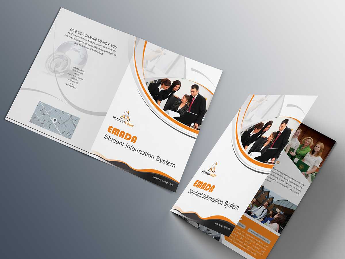 Free Bi Fold Brochure Psd On Behance Within One Sided Brochure Template
