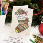 Free Christmas Coloring Card For Diy Christmas Card Templates