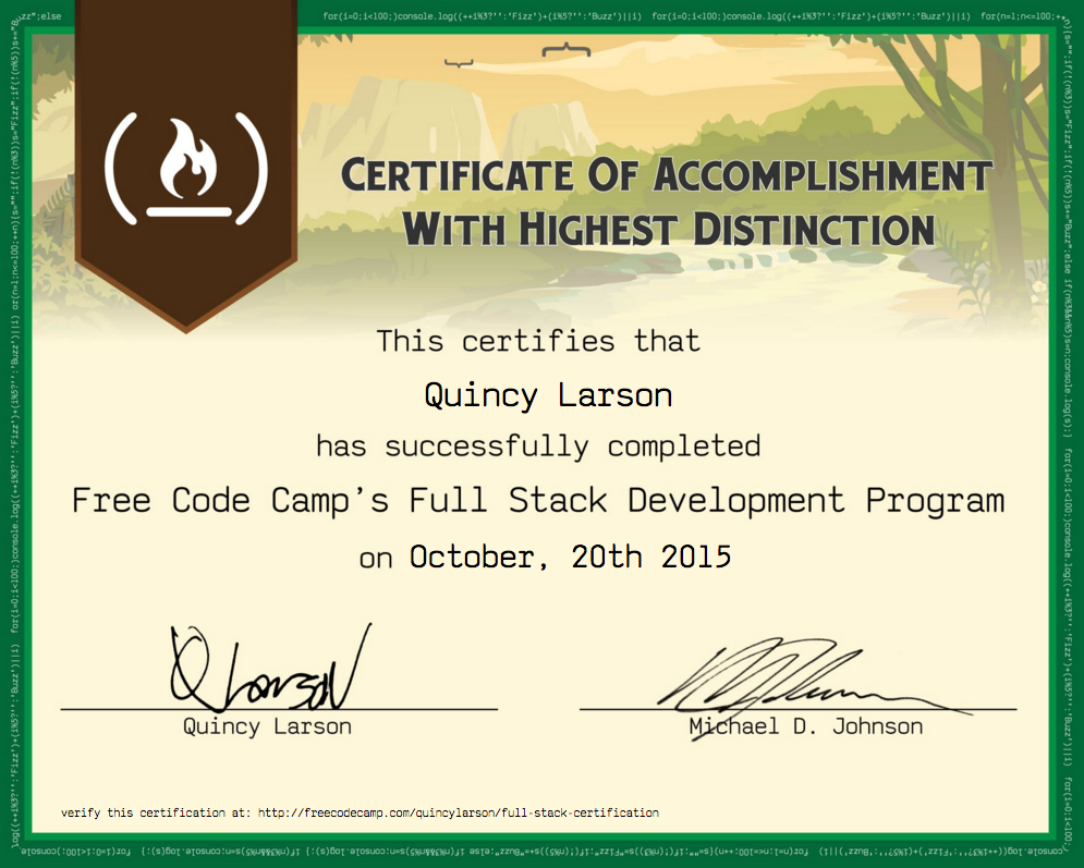 Free Code Camp Full Stack Development Certification In Boot Camp Certificate Template