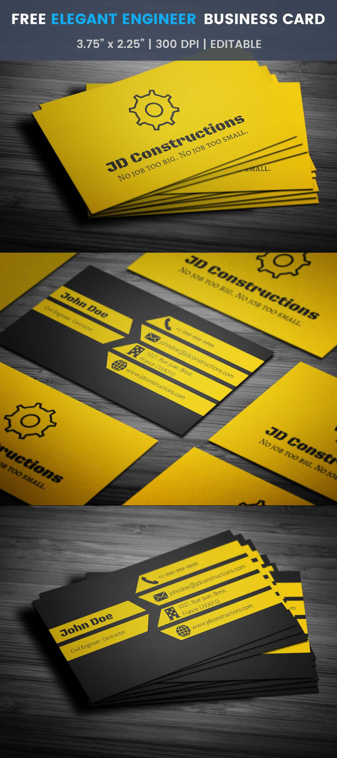 Free Construction Business Card Template On Student Show Within Construction Business Card Templates Download Free
