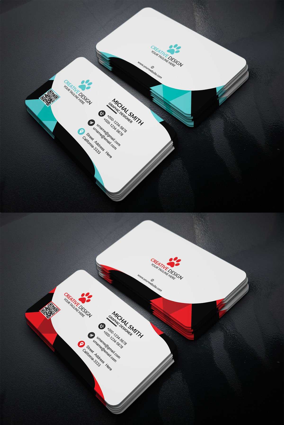 Free Corporate Business Card Template – Creativetacos Regarding Free Personal Business Card Templates