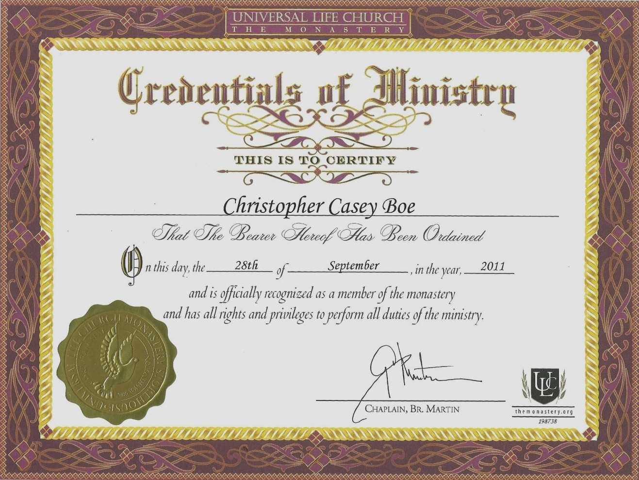 Free Deacon Ordination Certificate Template New Minister Inside Free Ordination Certificate Template