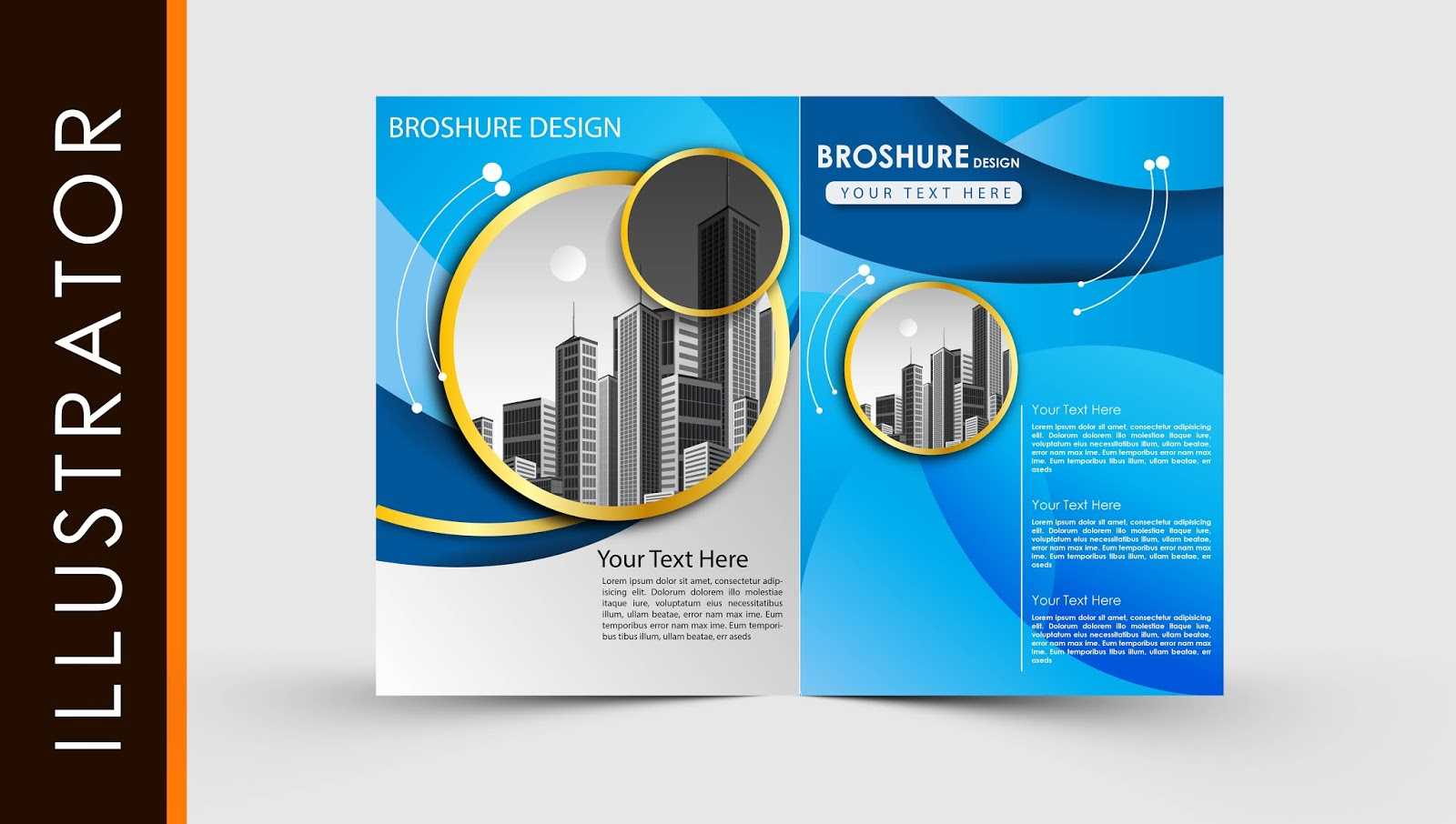 Free Download Adobe Illustrator Template Brochure Two Fold Intended For Brochure Templates Ai Free Download