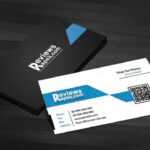 Free Download Black & Blue Corporate Business Card Template With Qr Code Pertaining To Qr Code Business Card Template