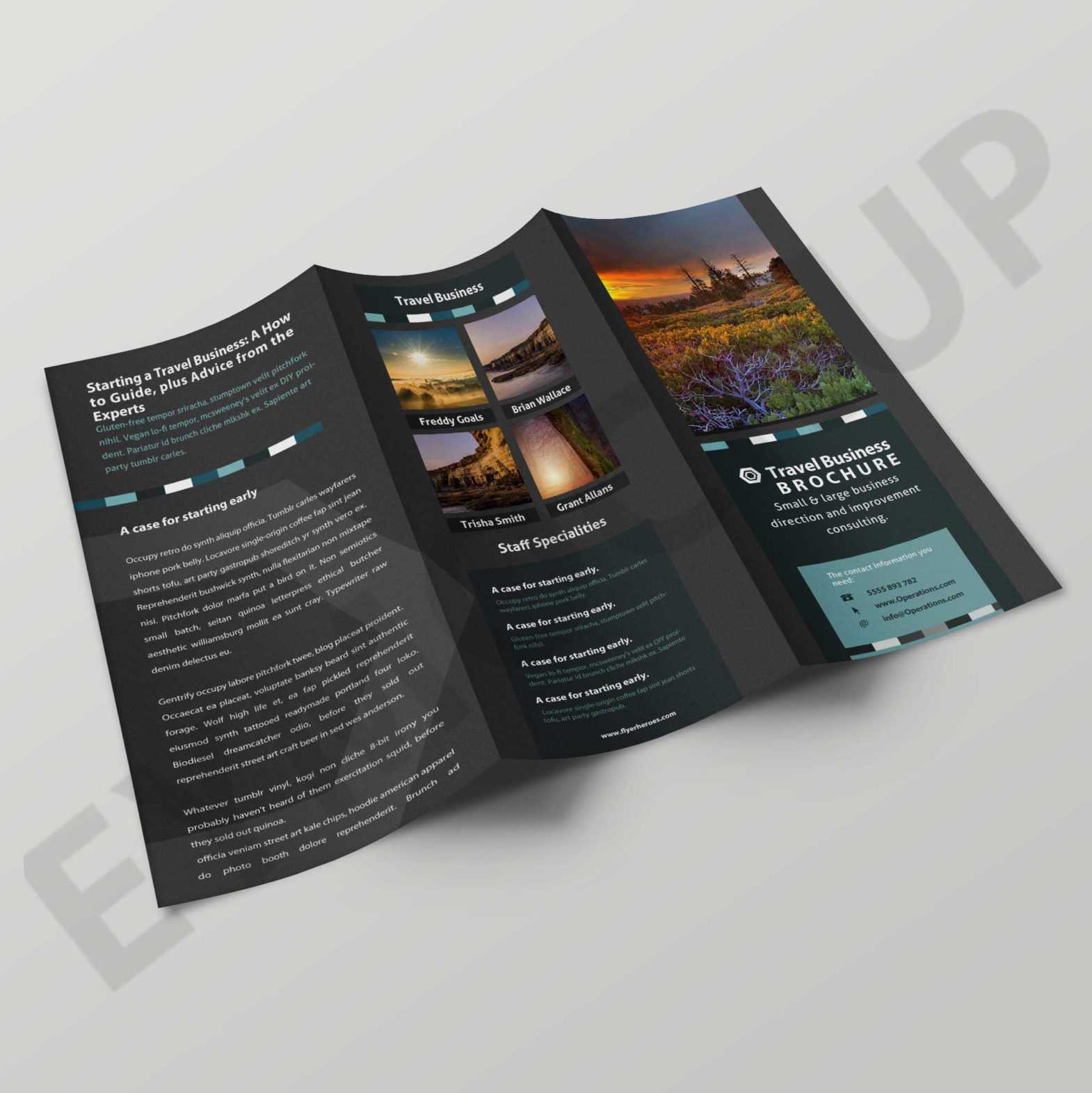 Free Download Tourism Tri Fold Brochure Template | Psd Pertaining To 3 Fold Brochure Template Psd Free Download