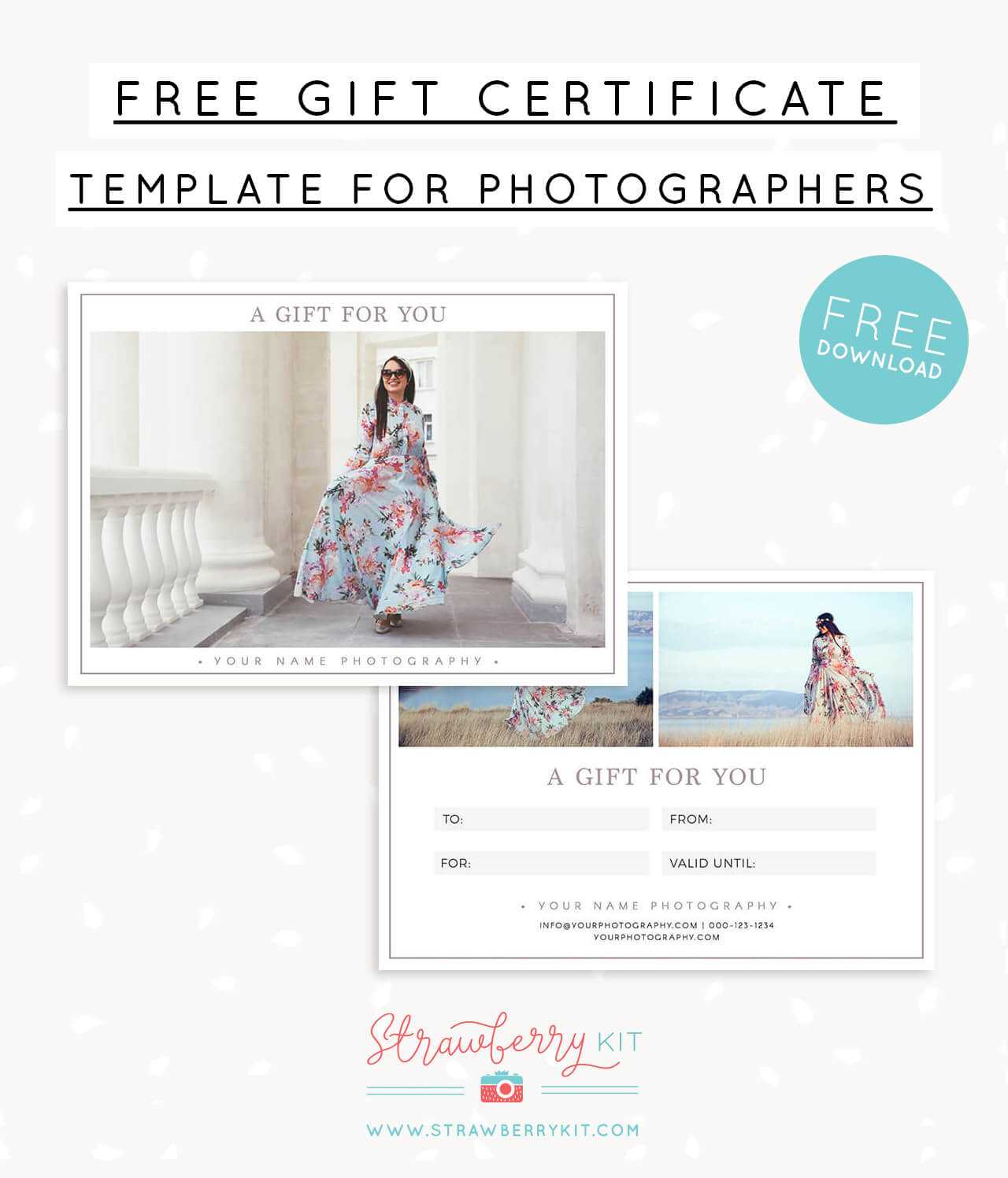 Free Gift Certificate Template For Photography – Strawberry Kit Throughout Free Photography Gift Certificate Template