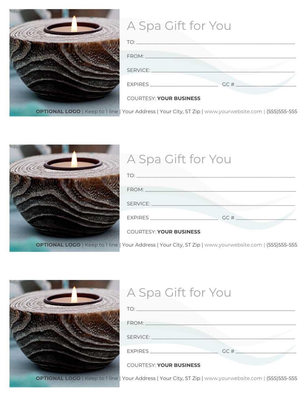 Free Gift Certificate Templates For Massage And Spa Within Massage Gift Certificate Template Free Printable