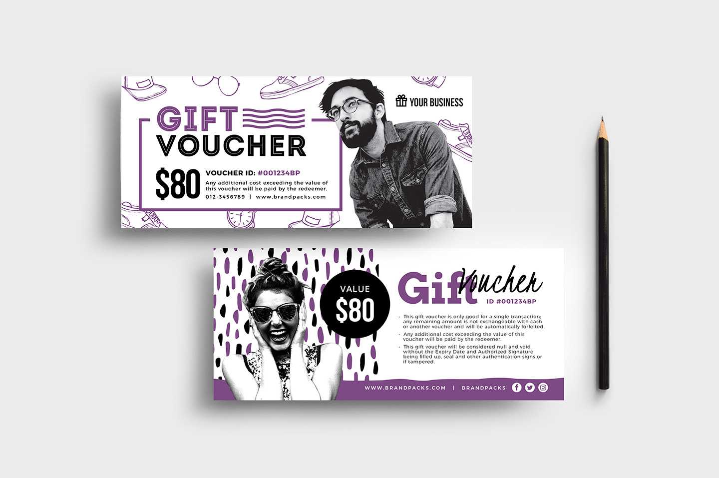 Free Gift Voucher Templates (Psd & Ai) – Brandpacks With Regard To Gift Card Template Illustrator
