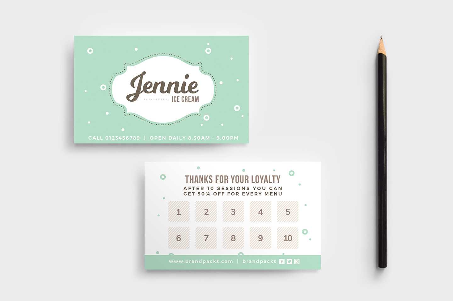 Free Loyalty Card Templates – Psd, Ai & Vector – Brandpacks Pertaining To Business Card Size Template Psd