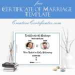 Free Marriage Certificate Template | Customize Online Then Print Inside Blank Marriage Certificate Template