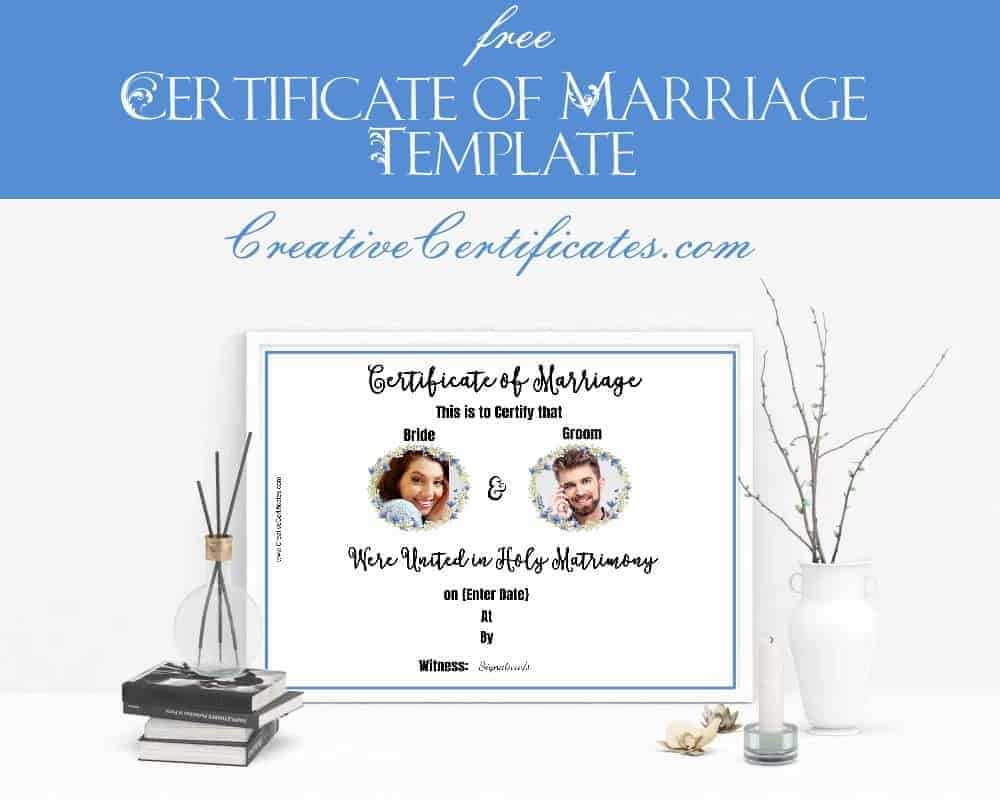 Free Marriage Certificate Template | Customize Online Then Print Inside Blank Marriage Certificate Template