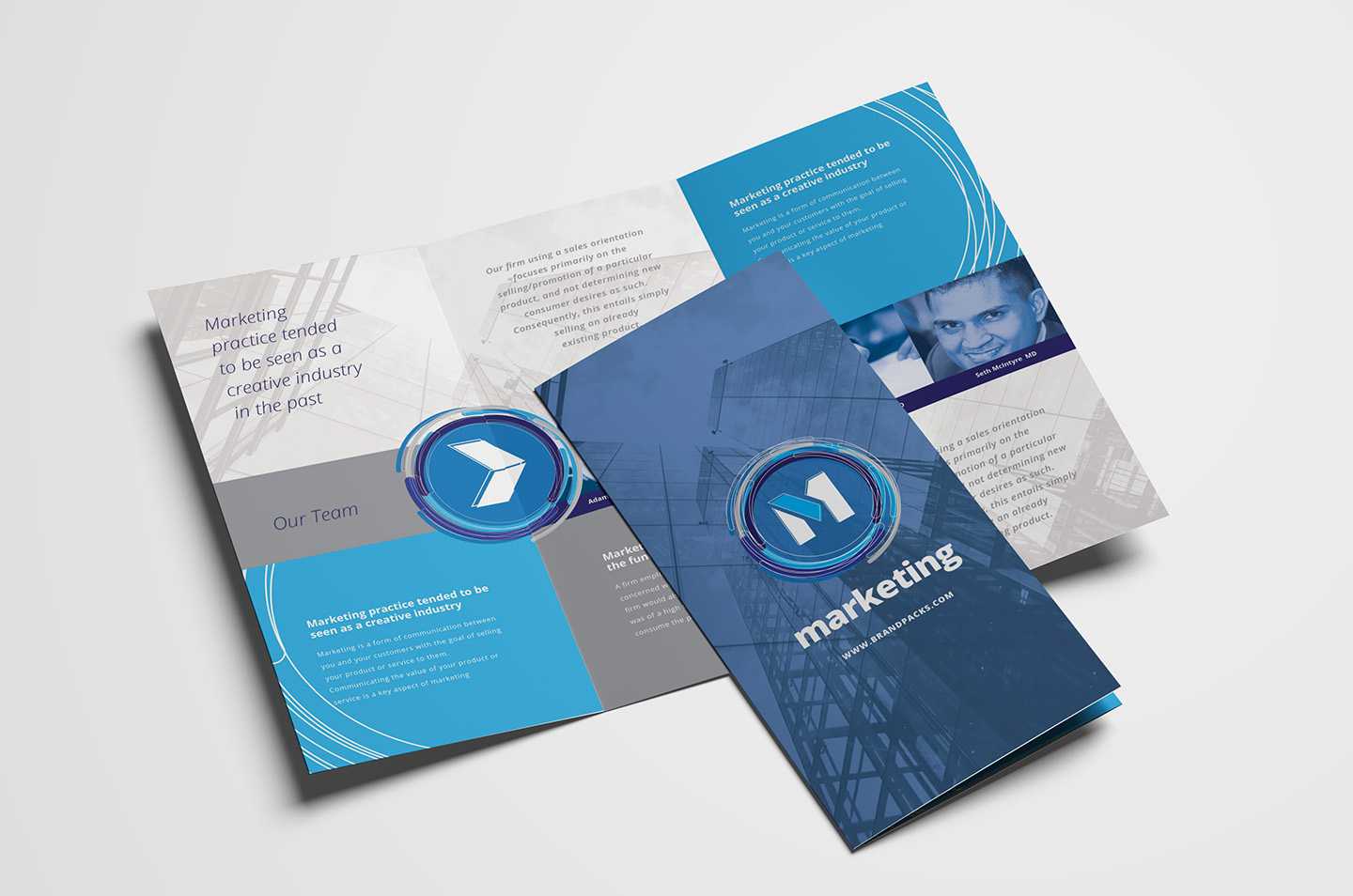 Free Multipurpose Trifold Brochure Template For Photoshop Intended For Free Three Fold Brochure Template
