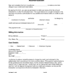Free One (1) Time Credit Card Payment Authorization Form In Credit Card Billing Authorization Form Template