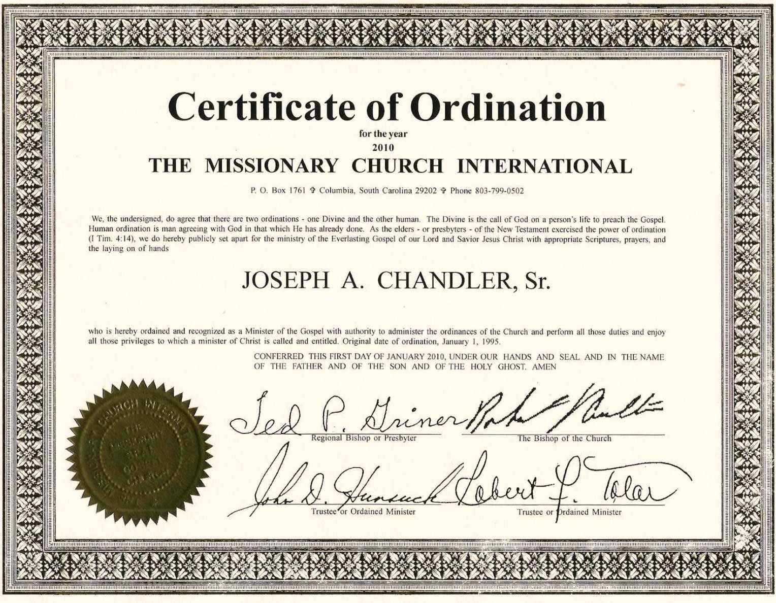 Free Ordination Certificate Template – Great Professional In Certificate Of Ordination Template