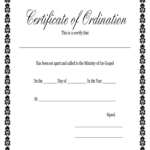 Free Ordination Certificate Template – Great Professional With Regard To Free Ordination Certificate Template