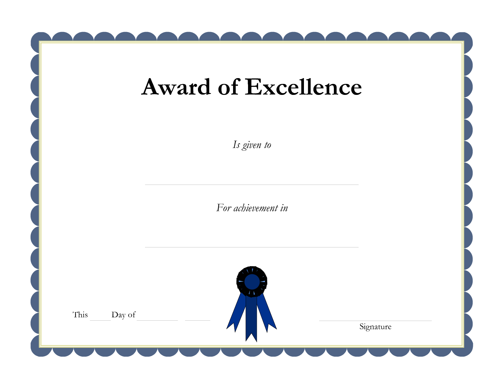 Free Printable Academic Certificate Of Excellence Template With Regard To Academic Award Certificate Template
