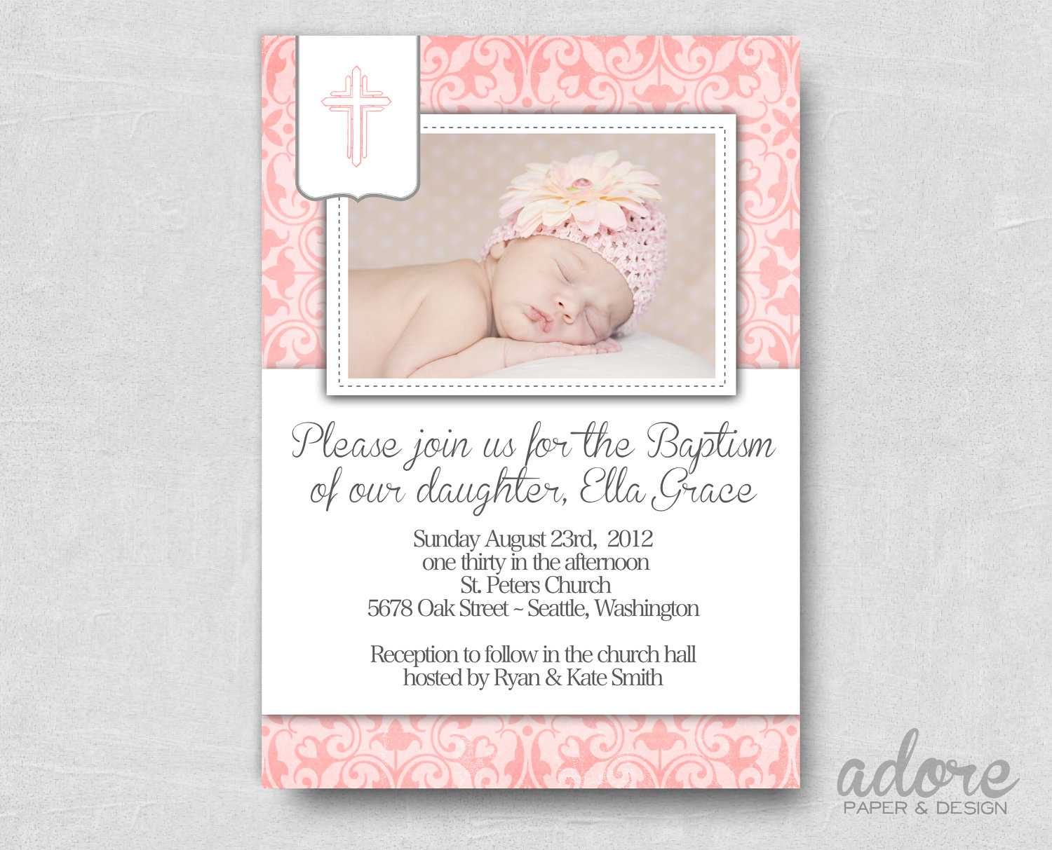 Free Printable Baptism Invitations In Free Christening Invitation Cards Templates