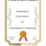 Free Printable Certificate Templates | Customize Online With In Blank Award Certificate Templates Word