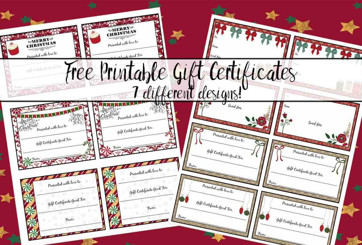 Free Printable Christmas Gift Certificates: 7 Designs, Pick Throughout Free Christmas Gift Certificate Templates