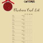 Free Printable Christmas Gift List Template For Christmas Card List Template