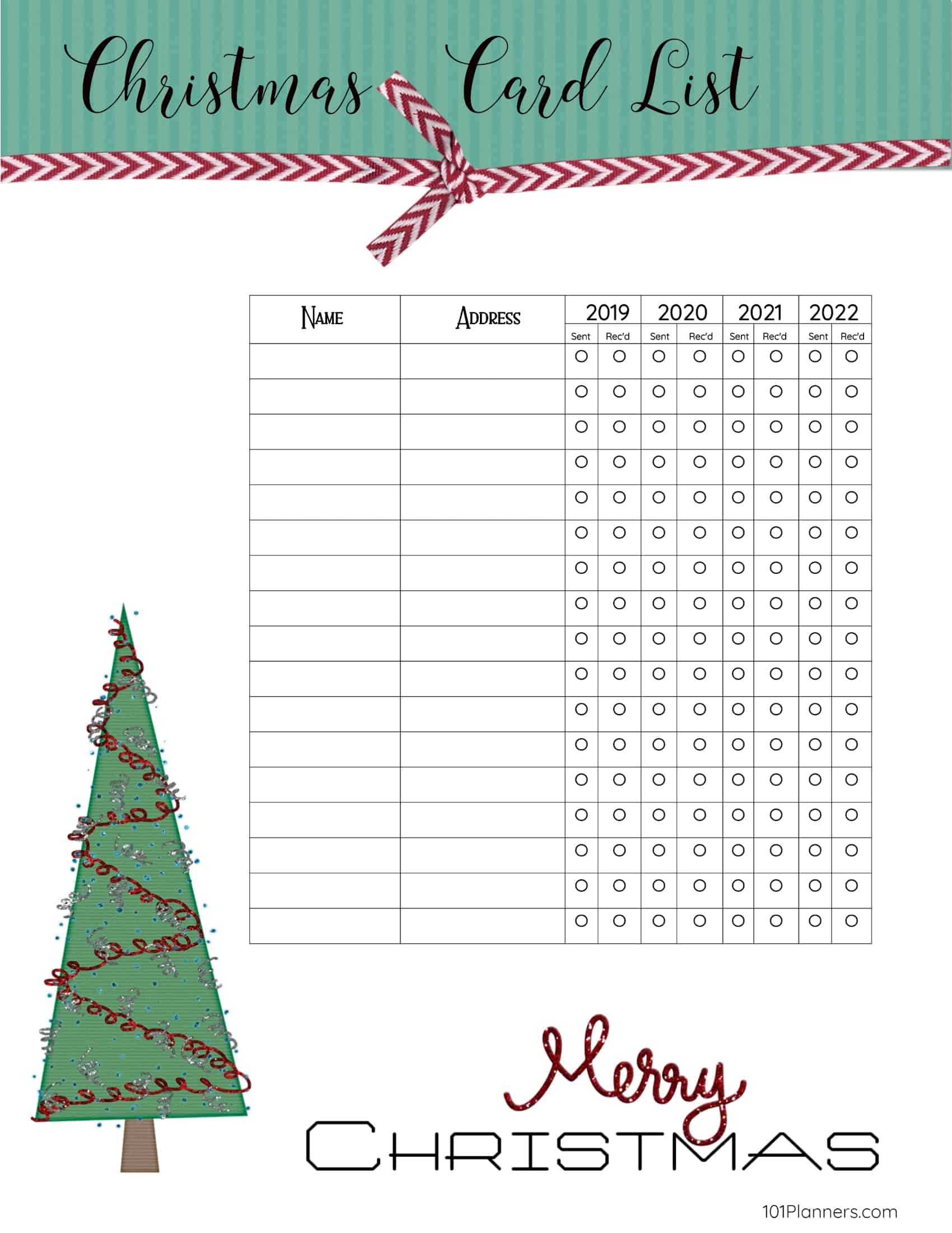 Free Printable Christmas Gift List Template Inside Print Your Own Christmas Cards Templates