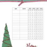 Free Printable Christmas Gift List Template pertaining to Christmas Card List Template