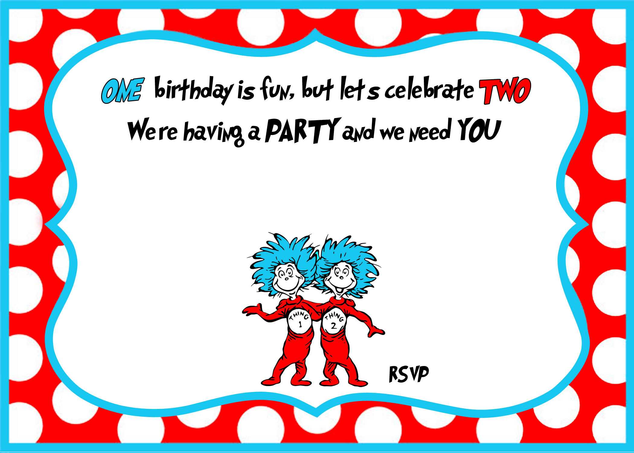 Free Printable Dr Seuss Birthday Invitations | Drevio Within Dr Seuss Birthday Card Template