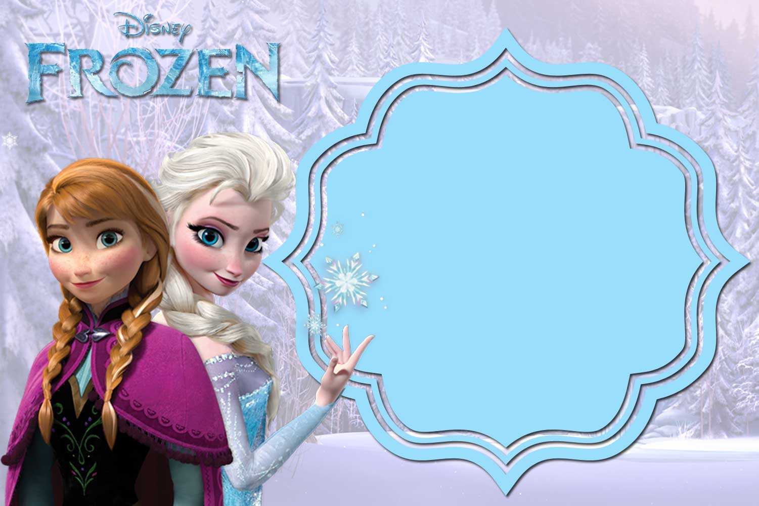 Free Printable Frozen Anna And Elsa Invitation Templates Intended For Frozen Birthday Card Template