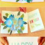 Free Printable Happy Birthday Card With Pop Up Bouquet – A In Happy Birthday Pop Up Card Free Template