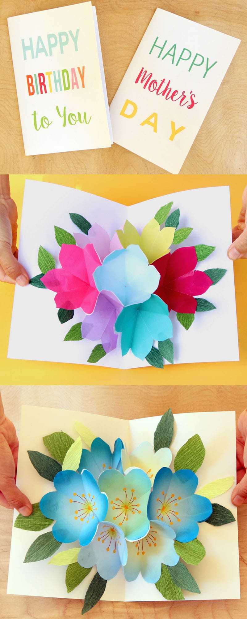 Free Printable Happy Birthday Card With Pop Up Bouquet – A In Pop Up Card Templates Free Printable