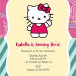 Free Printable Hello Kitty Birthday Invitation Card Template Inside Hello Kitty Birthday Card Template Free