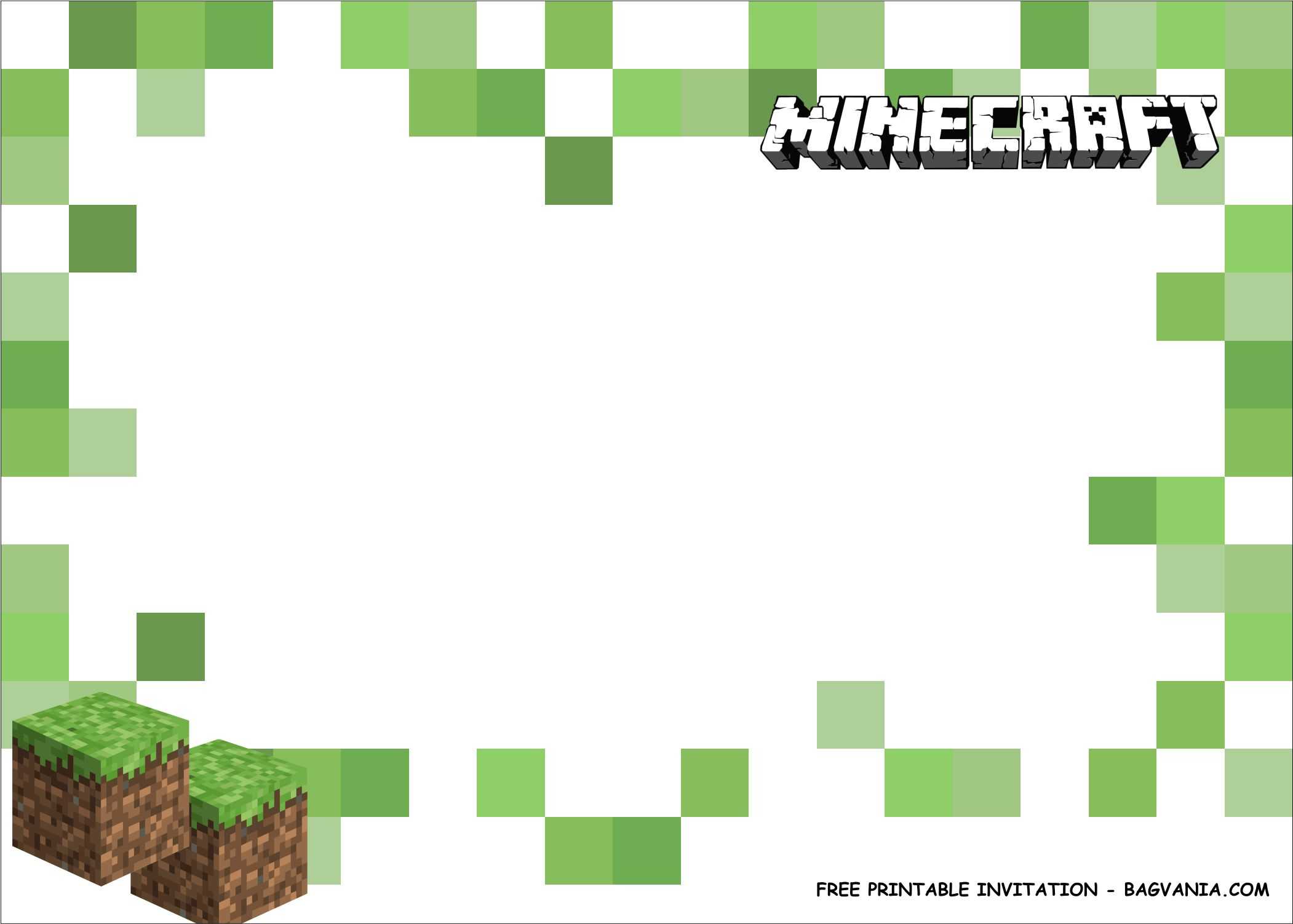 Free Printable) – Minecraft Birthday Party Kits Template Intended For Minecraft Birthday Card Template