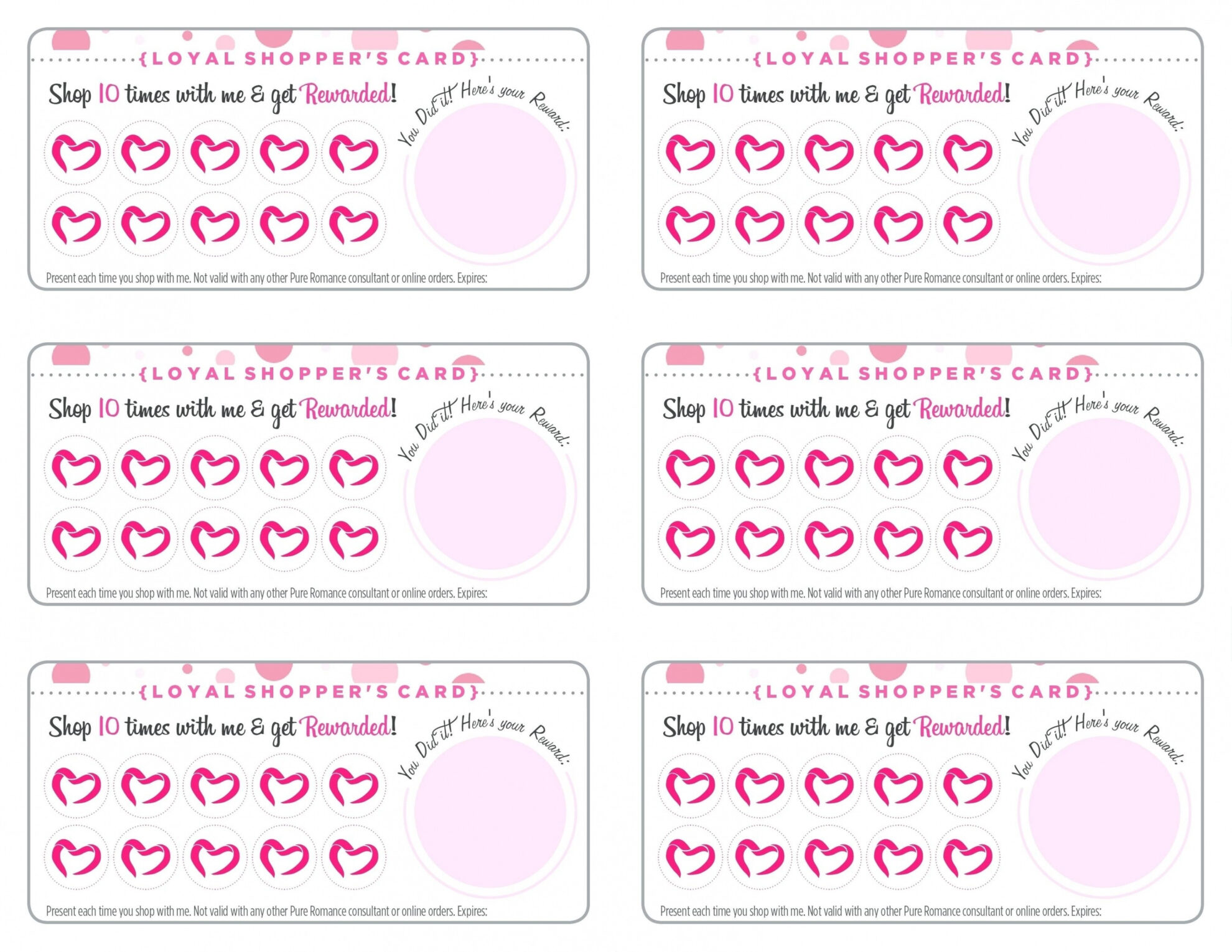 Free Printable Reward Punch Cards