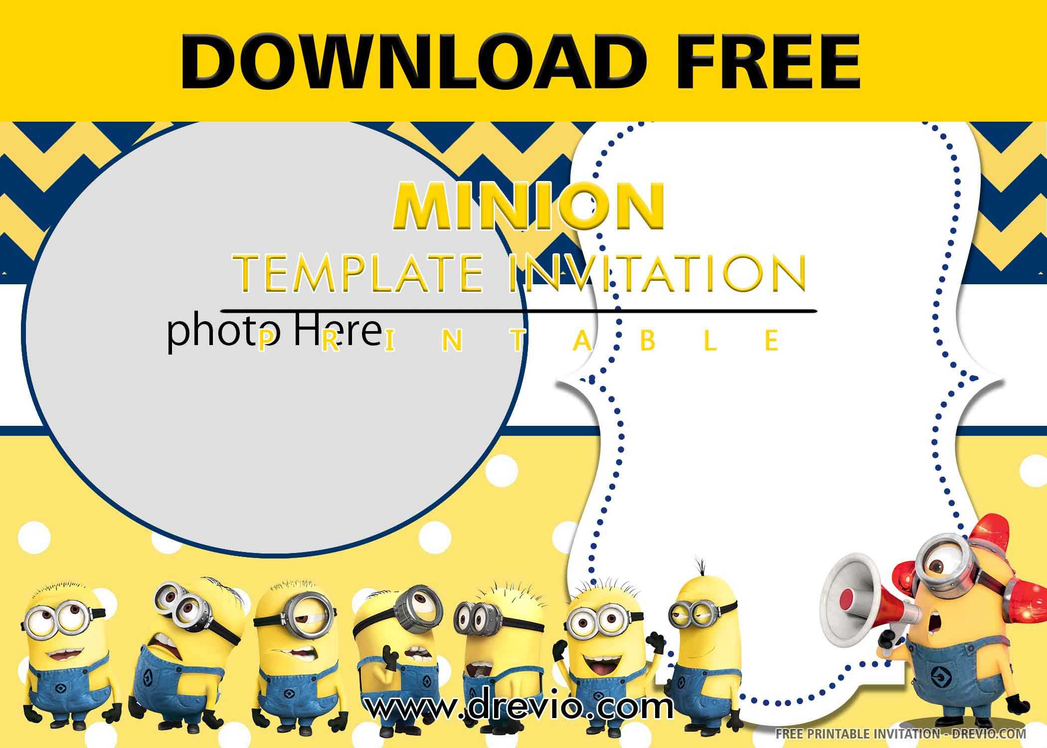 Free Printable) – Yellow Minions Birthday Invitation Within Minion Card Template