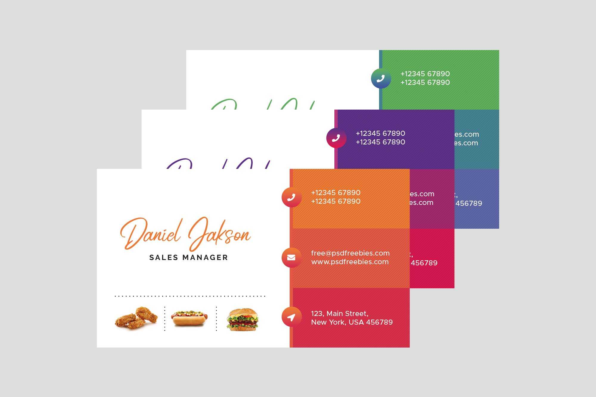 Free Restaurant Business Card Template (Psd) In Restaurant Business Cards Templates Free