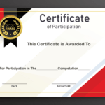 Free Sample Format Of Certificate Of Participation Template For Templates For Certificates Of Participation
